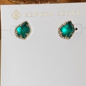 Kendra Scott Emerald Green Glass Tessa studs